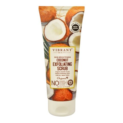 Vibrant Beauty Skin Brightening Coconut  Exfoliating Sscrub, For All Skin Types, 200ml