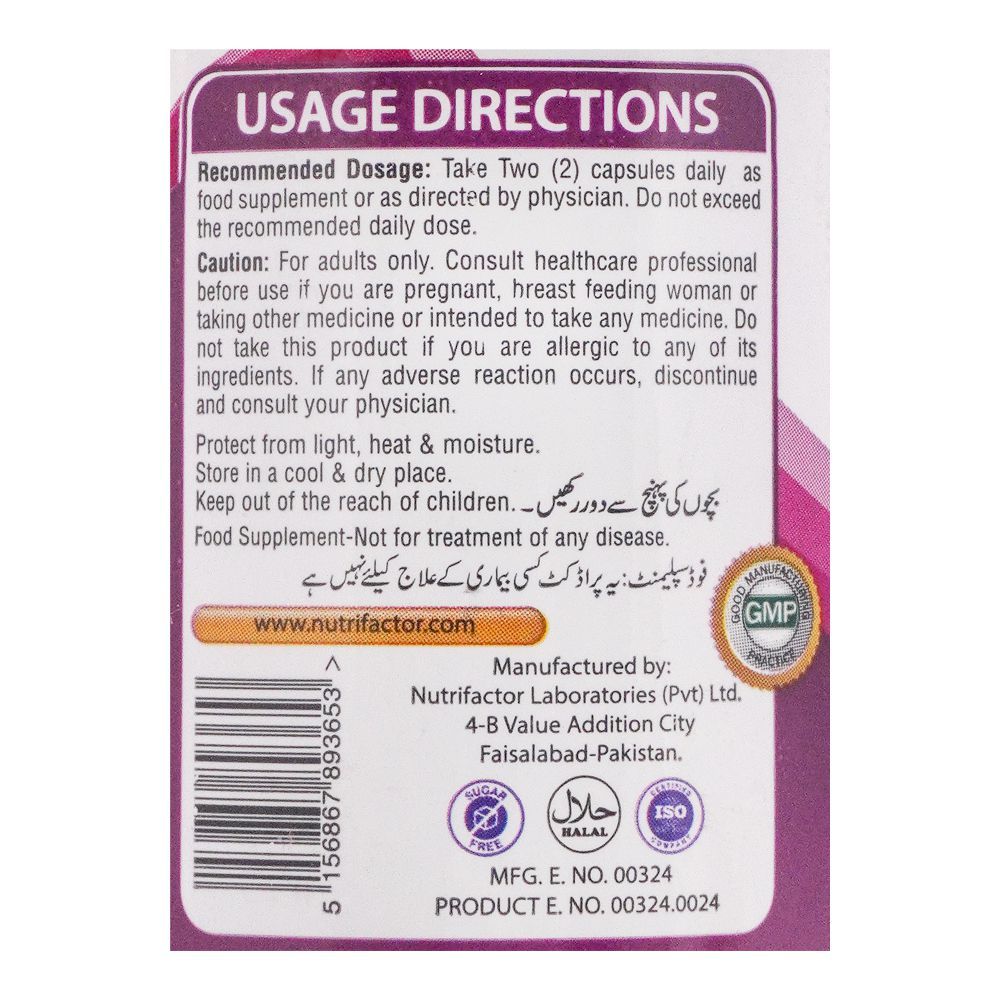 Buy Nutrifactor Gluta Fair Healthy Skin Food Supplement, L-Glutathione & Vitamin C, 30 Capsules Online at Special Price in Pakistan