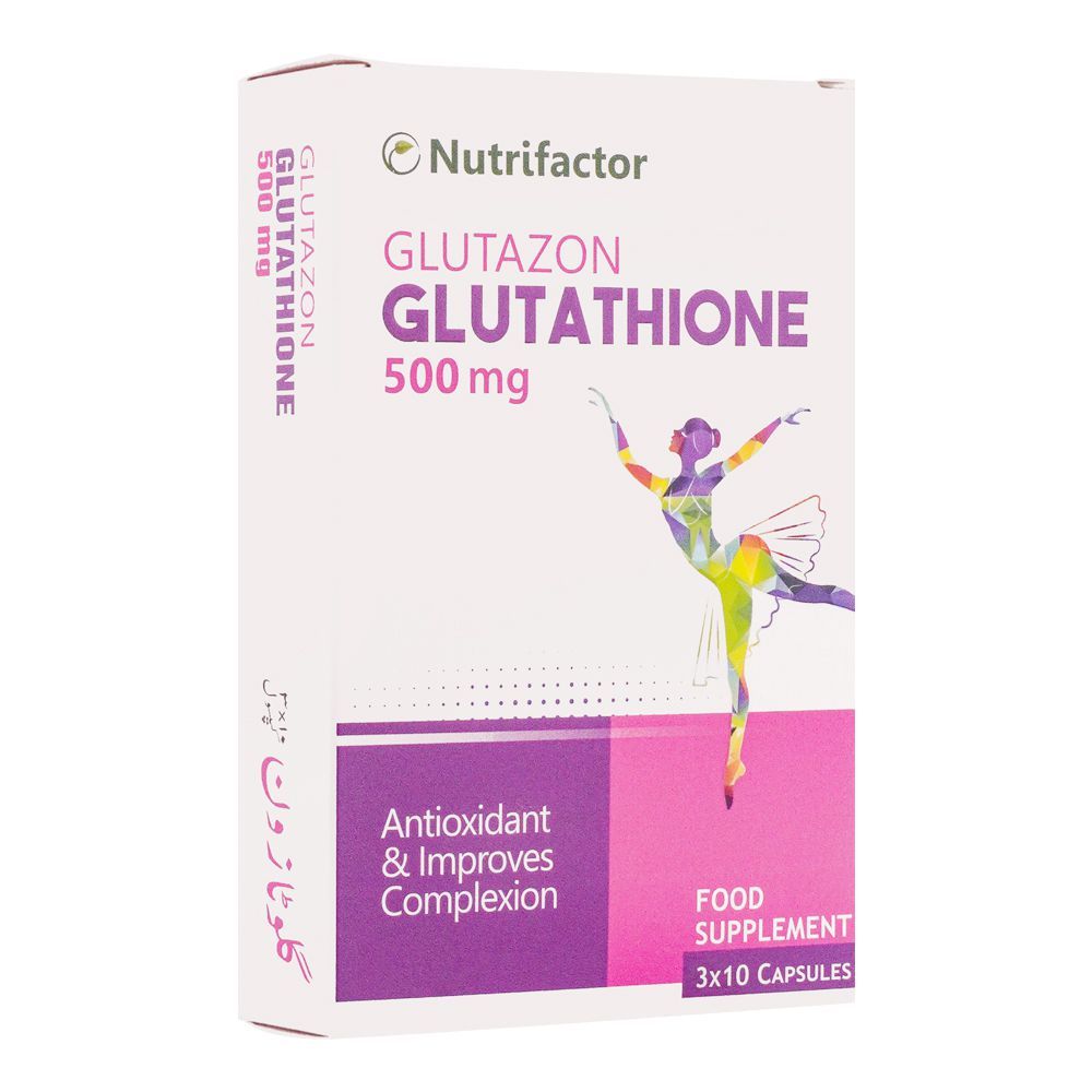 Buy Nutrifactor Glutazon Glutathione 500mg Food Supplement, 30 Capsules Online at Special Price in Pakistan
