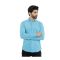 Basix Men's Sky Blue Knitted Pique Fabric Shirt, MCS-202