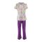 IFG 2-Piece Pajama Set, Knitted Cotton Top & Trouser, Purple, PS-92