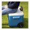 Coleman 50 Quart Polylite Wheeled Cooler, 47 Liter Portable Ice Box for Camping, Drinks & Picnics, Blue, 36081