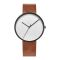 Obaku Men's Denmark Black Round Dial With White Background & Brown Strap Analog Watch, V219GXBIRZ