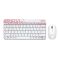 Logitech MK240 Nano Wireless Combo Keyboard + Mouse, White/Red