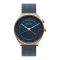 Obaku Men's Rust Gold Round Dial With Navy Blue Bakcground (Digits) & Bracelet Analog Watch, V242gVLML