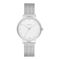 Obaku Women's White Background With Chrome Bracelet Analog Watch, V248LXCIMC