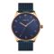 Obaku Golden Round Dial With Navy Blue Background & Bracelet Analog Watch, V235GXVLML