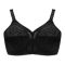 BeBelle Doria Cotton Embroidered Cotton Bra, Comfort & Control, Black, 1076