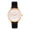 Omax Women Watch PM003G62I, Black Texture Strap & Light Gold Dial