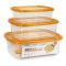 Appollo Crisper Food Container, 3-Piece Set, Large Orange