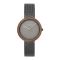 Obaku Women's Denmark Wooden Brown Round Dial With Greyish Black Bracelet Analog Watch, V245LXUUMU