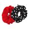 Sandeela Combo Classic Scrunchies, Red & Black, 03-2005