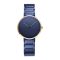 Obaku Women's Navy Blue Background & Bracelet Analog Watch, V258LXSLSL