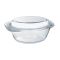 Pyrex Round Bakeware Borosilicate Glass Casserole, 1.4 Liter With Lid, PX-CAS1400LH