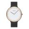 Obaku Men's White Backgound Round Dial With Black Bracelet Analog Watch, V269GXMWMB