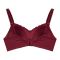 BLS Colette Wireless and Non-Padded Cotton Bra, Burgundy, BLSD01