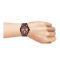 Omax Men's Round Maroon Dial & Bracelet Chronograph Watch, VC01-Brown