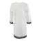 Basix Women's Embroidered Vanilla White Lawn Shirt With Black Net, LS-504