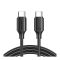 Joyroom 60W Type-C To Type-C Fast Charging Data Cable 1m, Black, S-CC060A9