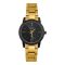 Omax Women's Black Round Dial & Background With Yellow Gold Chain Analog Watch, ASL002BG02