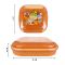 Lion Star Fiesta Plastic Lunch Box With Cutlery, 7.5in (H) x 6.9in (W) x 1.6in (D), Brown, BC-17