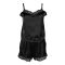 Basix Women's Nighty Camisole Shorts Set With Matching Laces, Mid-Night Black, CS-112