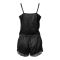 Basix Women's Nighty Camisole Shorts Set With Matching Laces, Mid-Night Black, CS-112