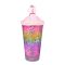 Unicorn Theme BPA Free Plastic Tumbler Water Bottle With Straw & Strap, Insulated Travel Mug, Dark Pink, 500ml Capacity, WBD9100