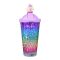 Unicorn Theme BPA Free Plastic Tumbler Water Bottle With Straw & Strap, Insulated Travel Mug, Purple, 500ml Capacity, WBD9100