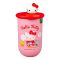 Hello Kitty Plastic Thermos Cup Cute Water Bottle, Dark Pink, B1234