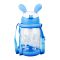 Rabbit & Floral Plastic Water Bottle With Strap, 600ml Capacity, Green, LY-271