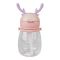 Trendy Cute Plastic Water Bottle With Strap & Straw, Leakproof, Pink, YB0730