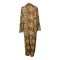 Basix Women's Leopard Print Loungewear Dress, 2-Piece Set, Brown & Golden, LW-618