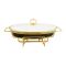 Brilliant 14.5" Oval Casserole Serving Dish With Candle Stand/Rack - Buffet Food Warmer, BR1004