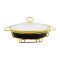 Brilliant 12" Round Casserole Serving Food Warmer Dish With Candle Stand Rack, BR1006