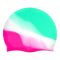 Swimming Silicone Cap For Kids & Adults, Green/Pink, CAP-122