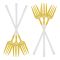 Chucan Stainless Steel Table Fork Set, White & Gold, 6-Pack, CC-002