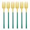 Chucan Stainless Steel Table Fork Set, Green & Gold, 6-Pack, CC-011