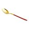 Chucan Stainless Steel Tea Spoon Set, Red & Gold, 6-Pack, CC-006