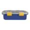 Stainless Steel Lunch Box, 3 Compartments, Spoon & Chop Stick, 400ml, Blue, 7.3in (H) x 4.9in (W) x 2in (D), 7059