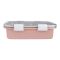 Stainless Steel Lunch Box, 3 Compartments, Spoon & Chop Stick, 400ml, Pink, 7.1in (H) x 4.5in (W) x 2in (D), 7059