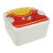 Plastic Lunch Box, 3 Compartments, Spoon & Fork, 1200ml, Off White, 11.5cm (W) x 14cm (H) x 6.5cm (D), 6824