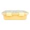 Stainless Steel Lunch Box, 2 Compartments & Cutlery, 850ml, Peach, 7.3in (H) x 4.9in (W) x 2in (D), 7087