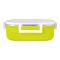 Stainless Steel Lunch Box, 2 Compartments & Cutlery, 980ml, BPA Free, Green, 6.1in (H) x 3.7in (W) x 2.2in (D), 980-Mc