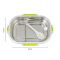 Stainless Steel Lunch Box, 2 Compartments & Cutlery, 980ml, BPA Free, Green, 6.1in (H) x 3.7in (W) x 2.2in (D), 980-Mc