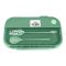 Plastic Lunch Box, 2 Compartments & Cutlery, 1100ml, Green, 6.5in (H) x 3.3in (W) x 2in (D), Yk0335