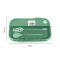 Plastic Lunch Box, 2 Compartments & Cutlery, 1100ml, Green, 6.5in (H) x 3.3in (W) x 2in (D), Yk0335