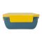 Plastic Lunch Box, 2 Compartments & Cutlery, 1100ml, Yellow, 6.5in (H) x 4.3in (W) x 2.2in (D), Yk-0228