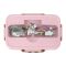 Plastic Lunch Box, 3 Compartments & Cutlery, Pink, 6.3in (H) x 3.7in (W) x 2in (D), K-181