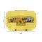 Plastic Lunch Box, 3 Compartments & Cutlery, Yellow, 6.5in (H) x 3.5in (W) x 2.2in (D), K-181